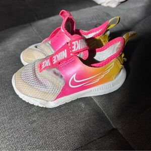 Nike Kids Flex Runner Pink and Yellow Sneakers size 7